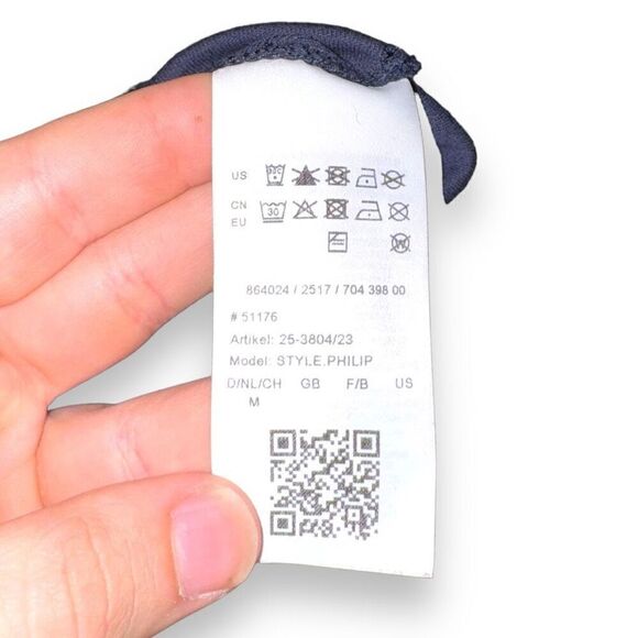 Navy Brax Philip L/S Jersey Polo Shirt Size M - Picture 8 of 9